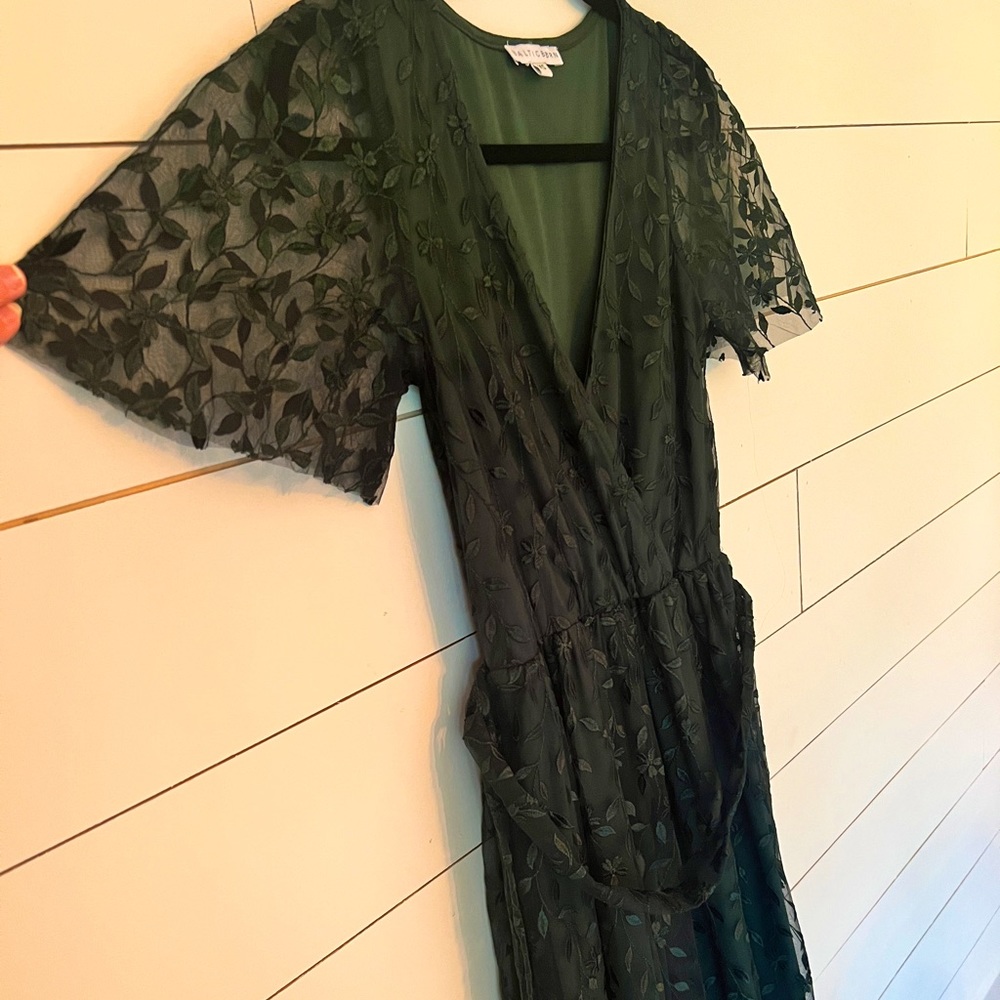 Baltic Born Marseille Green Embossed Maxi Dress - XSmall